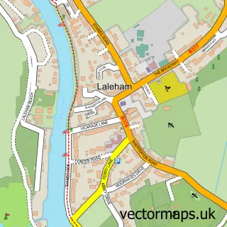 Street map sample of Laleham, Surrey