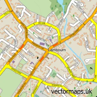 Street map sample of Lambourn, Berkshire