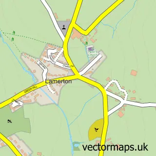 Street map sample of Lamerton, Devon