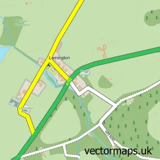 Street map sample of Lamington, Lanarkshire