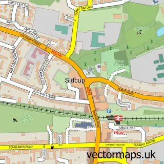 Street map sample of Lamorbey, Greater London
