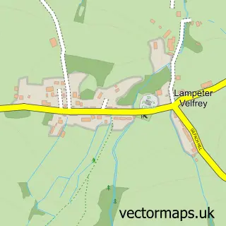Street map sample of Lampeter Velfrey, Dyfed