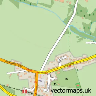 Street map sample of Lamphey, Dyfed