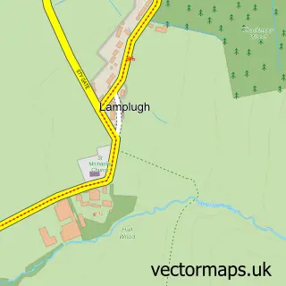 Street map sample of Lamplugh, Cumbria