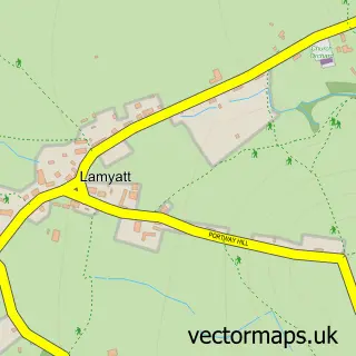 Street map sample of Lamyatt, Somerset