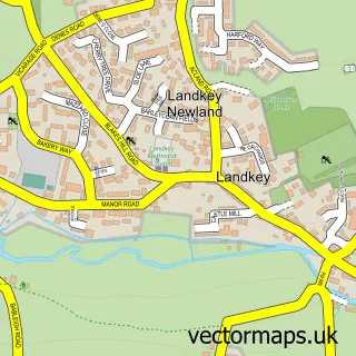 Street map sample of Landkey, Devon