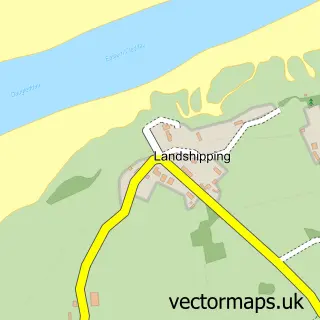 Street map sample of Landshipping, Dyfed