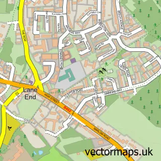 Street map sample of Lane End, Buckinghamshire