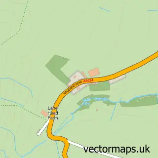 Street map sample of Lane, West Yorkshire