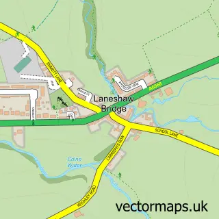 Street map sample of Laneshaw Bridge, Lancashire