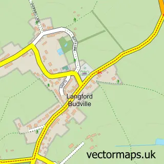 Street map sample of Langford Budville, Somerset