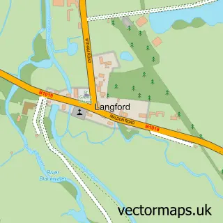 Street map sample of Langford, Essex