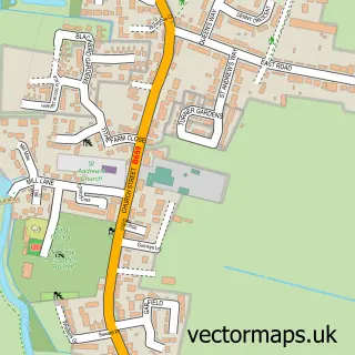Street map sample of Langford, Bedfordshire