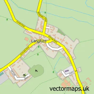 Street map sample of Langford, Oxfordshire