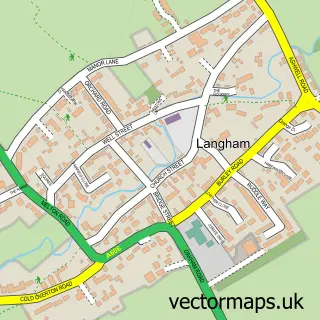 Street map sample of Langham, Rutland