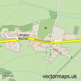 Street map sample of Langley Burrell, Wiltshire