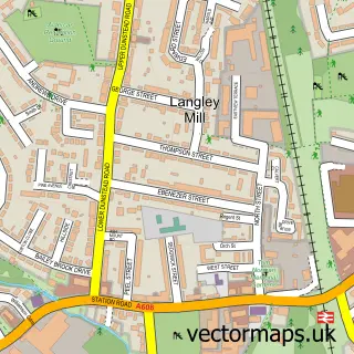 Street map sample of Langley Mill, Derbyshire