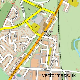 Street map sample of Langley Moor, Durham
