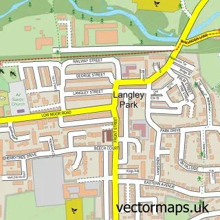 Street map sample of Langley Park, Durham