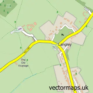 Street map sample of Langley Upper Green, Essex