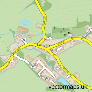 Street map sample of Langley, Cheshire