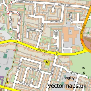 Street map sample of Langley, Berkshire
