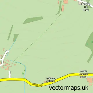 Street map sample of Langley, Gloucestershire