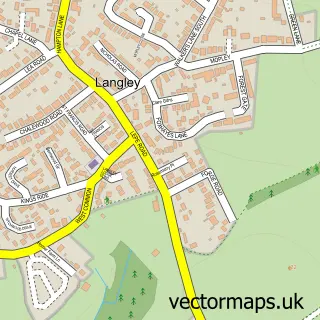 Street map sample of Langley, Hampshire