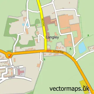 Street map sample of Langley, Kent