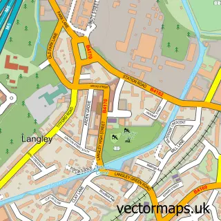 Street map sample of Langley Village, West Midlands