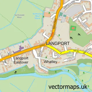 Street map sample of Langport, Somerset