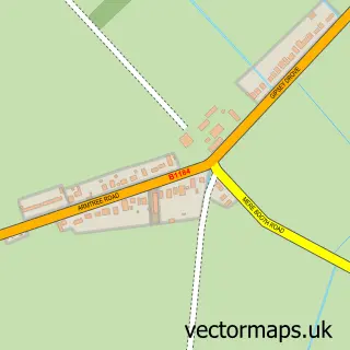 Street map sample of Langrick, Lincolnshire