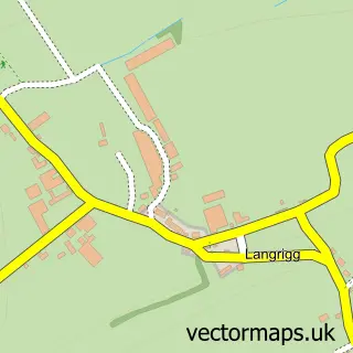 Street map sample of Langrigg, Cumbria