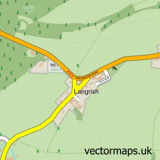 Street map sample of Langrish, Hampshire