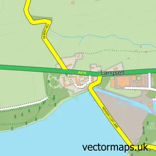 Street map sample of Langsett, South Yorkshire
