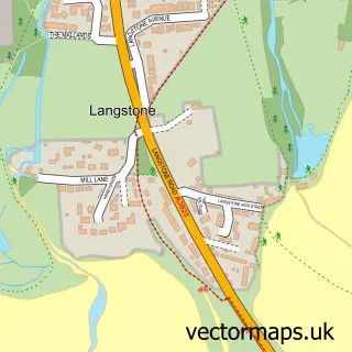 Street map sample of Langstone, Hampshire