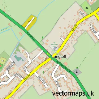 Street map sample of Langtoft, Lincolnshire