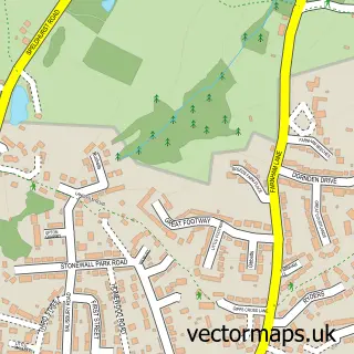 Street map sample of Langton Green, Kent