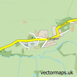 Street map sample of Langton, North Yorkshire