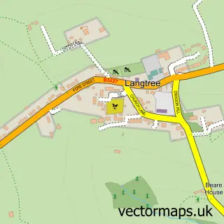 Street map sample of Langtree, Devon