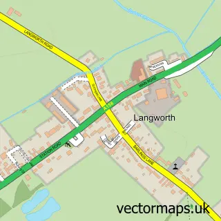 Street map sample of Langworth, Lincolnshire