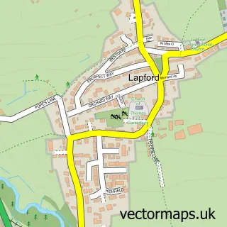 Street map sample of Lapford, Devon