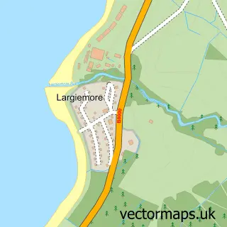 Street map sample of Largiemore, Argyll and Bute