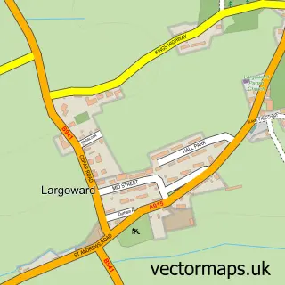 Street map sample of Largoward, Fife
