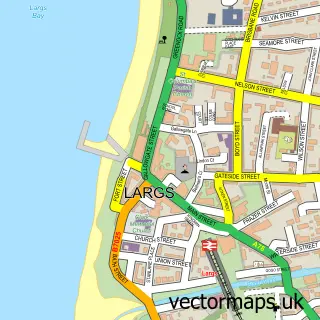 Street map sample of Largs, Ayrshire and Arran