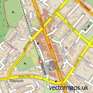 Street map sample of Larkhall, Lanarkshire