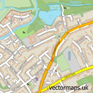 Street map sample of Larkhill, Worcestershire