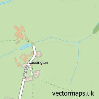 Street map sample of Lassington, Gloucestershire