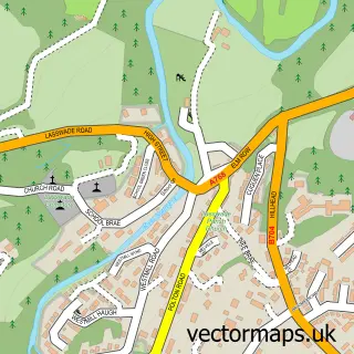 Street map sample of Lasswade, Midlothian
