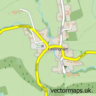 Street map sample of Lastingham, North Yorkshire
